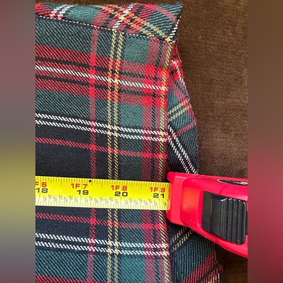 J. Crew Red,Black,Green Plaid Midi Skirt Pleaded Tail Back Elastic waist. Sz 4. - Picture 11 of 11